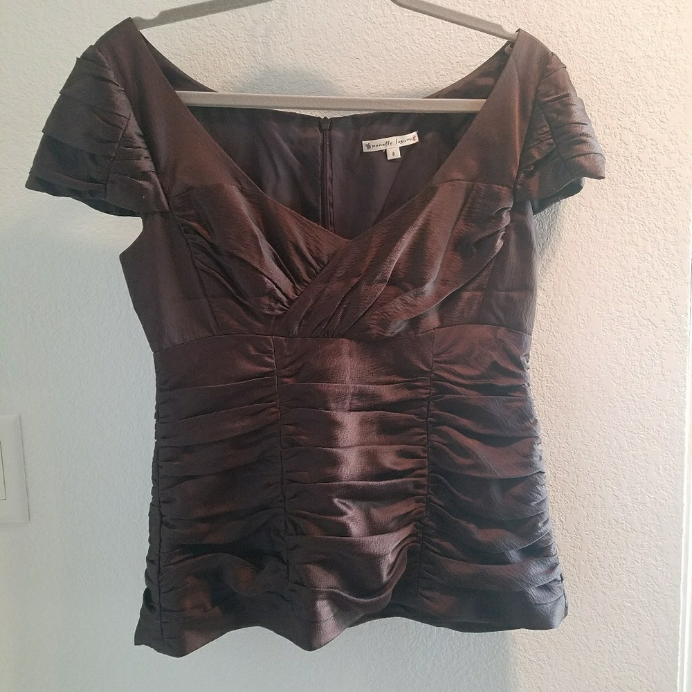 Chocolate silk Nanette Lepore top